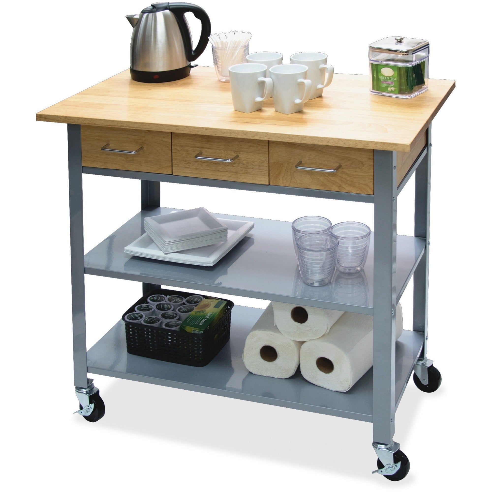 Solid Wood - 34.25" Width x 19" Depth x 35.50" Height - Steel Frame - Assorted - 1 Each