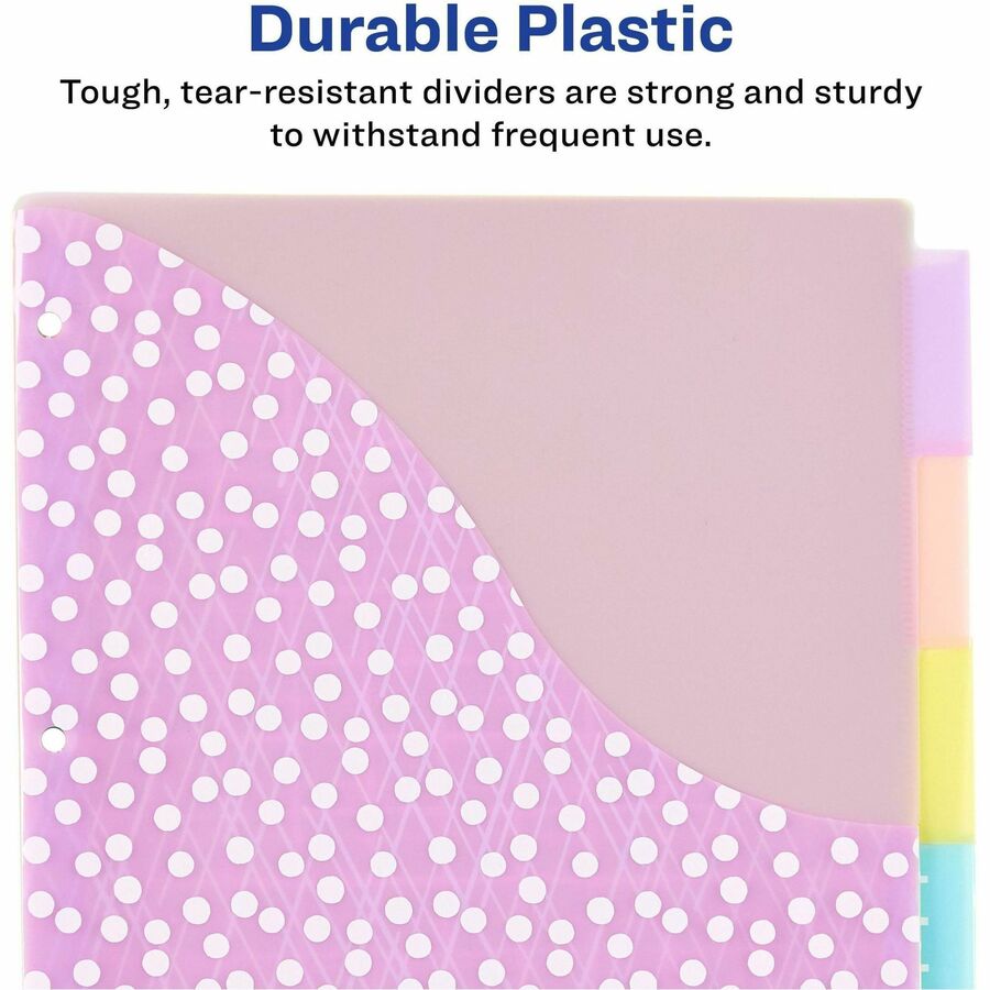 Avery&reg; Big Tab Plastic Dividers with Pockets, 5-Tab (07714