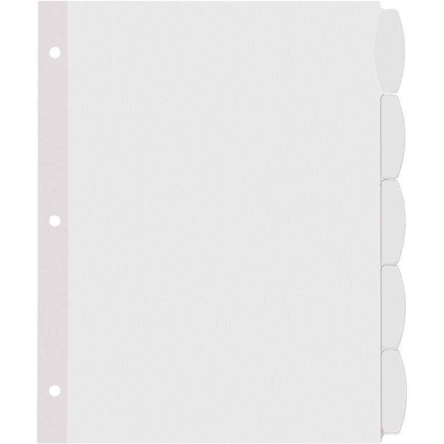 Avery Big Tab Printable White Label Dividers, 5 Tabs/Set, 20 Sets (100 Dividers), 8.5" x 11", White, 3-Hole Punched, Paper, Printable, Writable, Reinforced Holes, Easy Peel