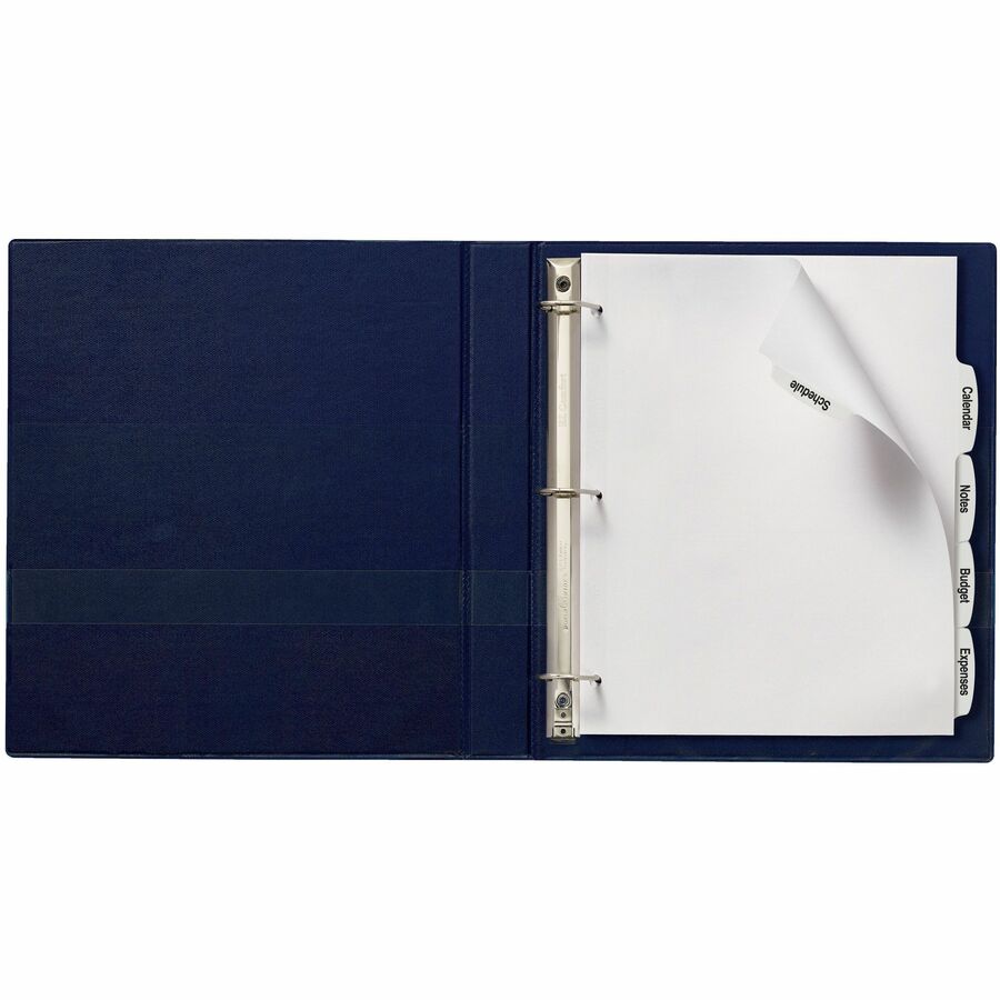 Avery Big Tab Printable White Label Dividers, 5 Tabs/Set, 20 Sets (100 Dividers), 8.5" x 11", White, 3-Hole Punched, Paper, Printable, Writable, Reinforced Holes, Easy Peel