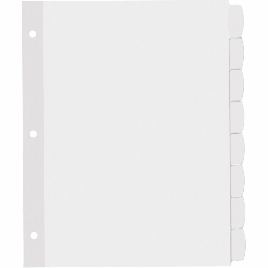 Avery Big Tab Printable White Label Dividers, 8 Tabs per Set, 20 Sets, 160 Dividers Total, 8.5" x 11", White, 3-Hole Punched, 20% Recycled Paper