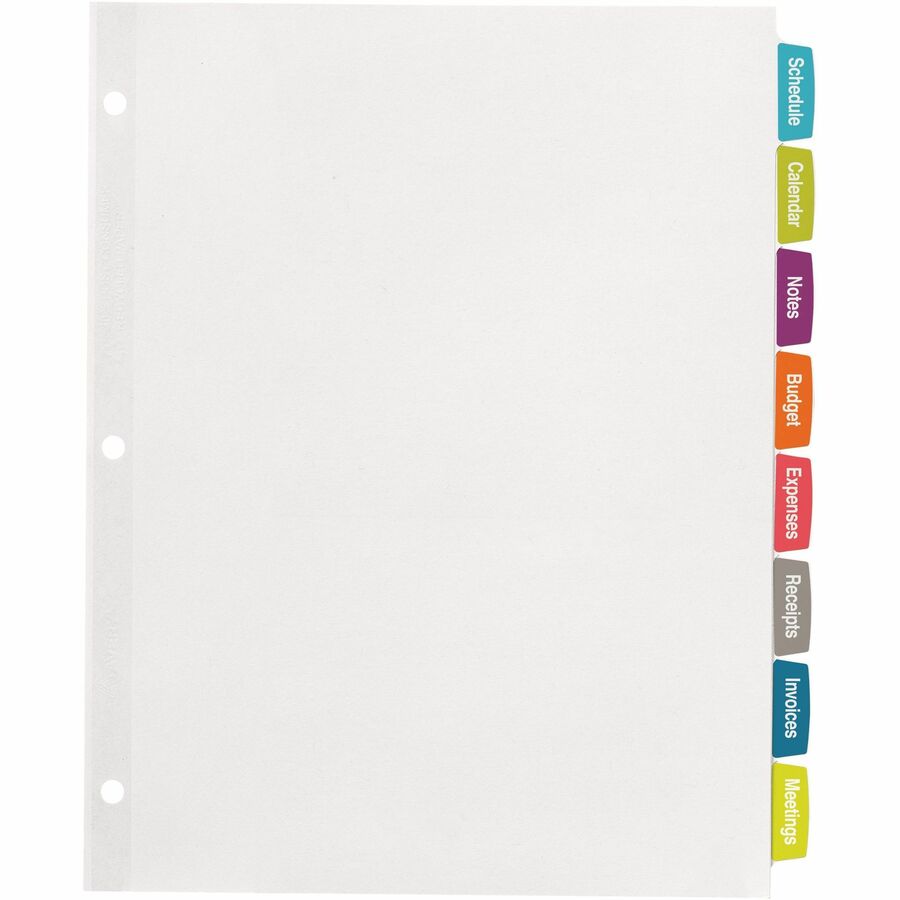 Avery Big Tab Printable White Label Dividers, 8 Tabs per Set, 20 Sets, 160 Dividers Total, 8.5" x 11", White, 3-Hole Punched, 20% Recycled Paper