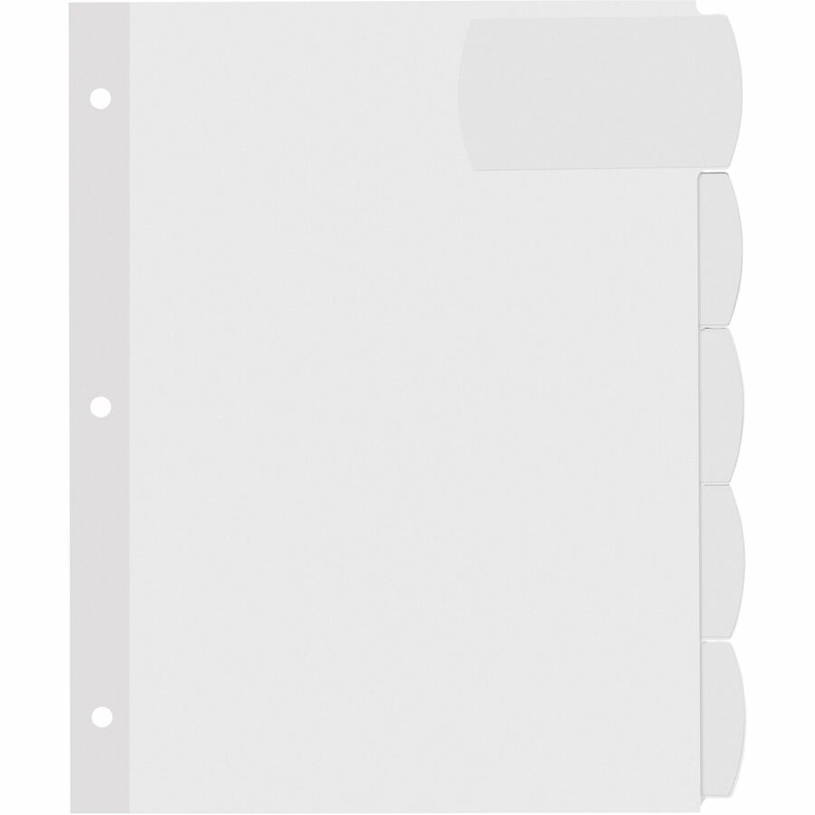 Avery Big Tab Tab Dividers, 5 Tabs per Set, 20 Sets (100 Dividers), 8.5" x 11", White, 3-Hole Punched, Paper, 20% Recycled Content