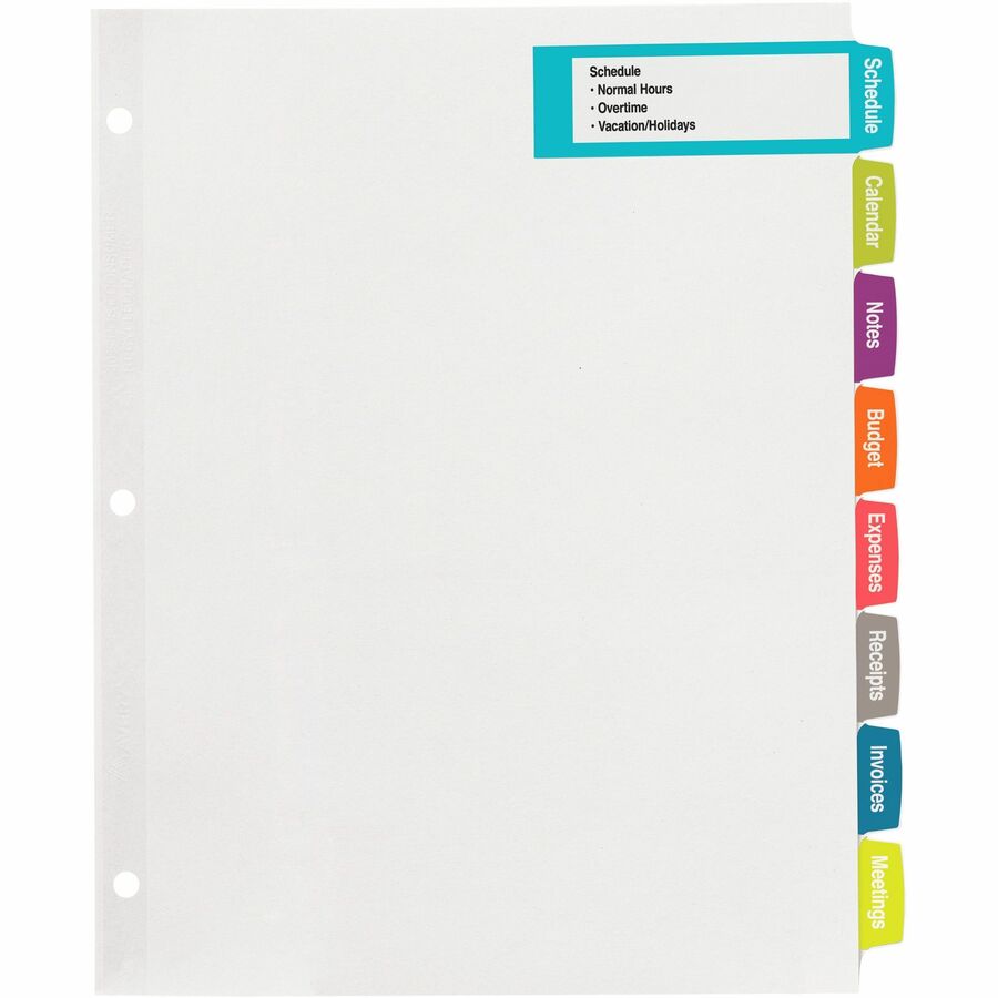 Avery&reg; Big Tab Printable Large White Dividers with Easy Peel, 8 Tabs