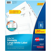 Avery&reg; Big Tab Printable Large White Dividers with Easy Peel, 8 Tabs
