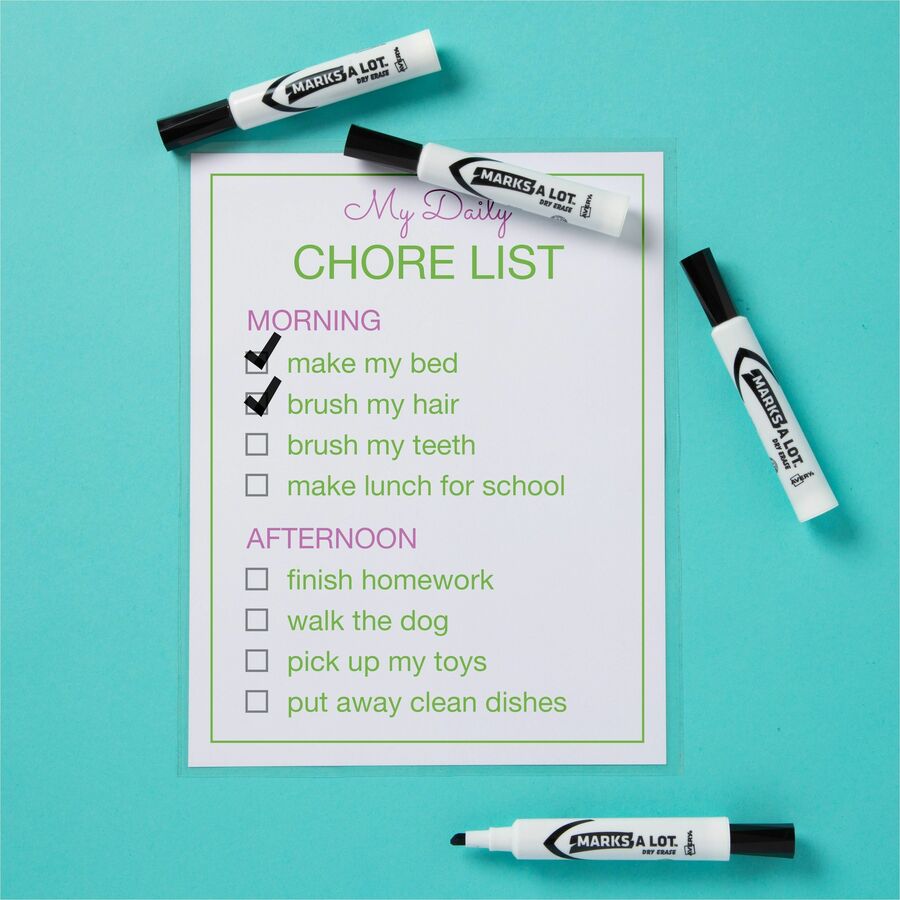 Avery Marks A Lot Desk-Style Dry-Erase Markers, Chisel Tip, Black Ink, Erasable, 1 Box