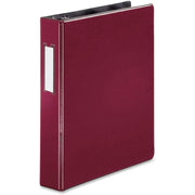 Business Source 1.5" D-Ring Binder, 1.5" Capacity, 375 Sheet, Slant D-Ring, Internal Pockets, Burgundy, Lay Flat, Label Holder, 1 Each