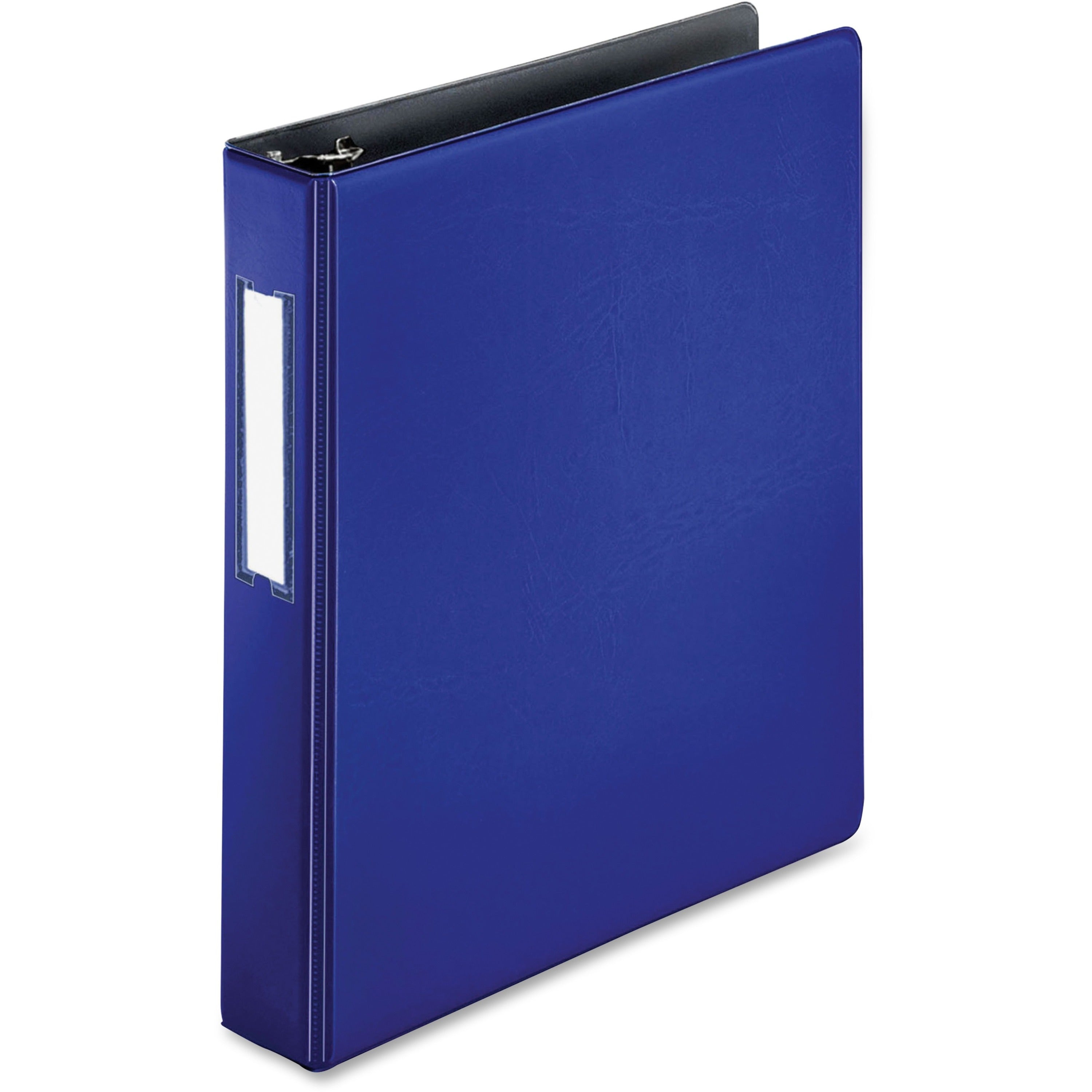 Business Source 1.5" D-Ring Binder, 1.5" Capacity, 375 Sheet, Slant D-Ring, Internal Pockets, Blue, Lay Flat, Label Holder, 1 Each