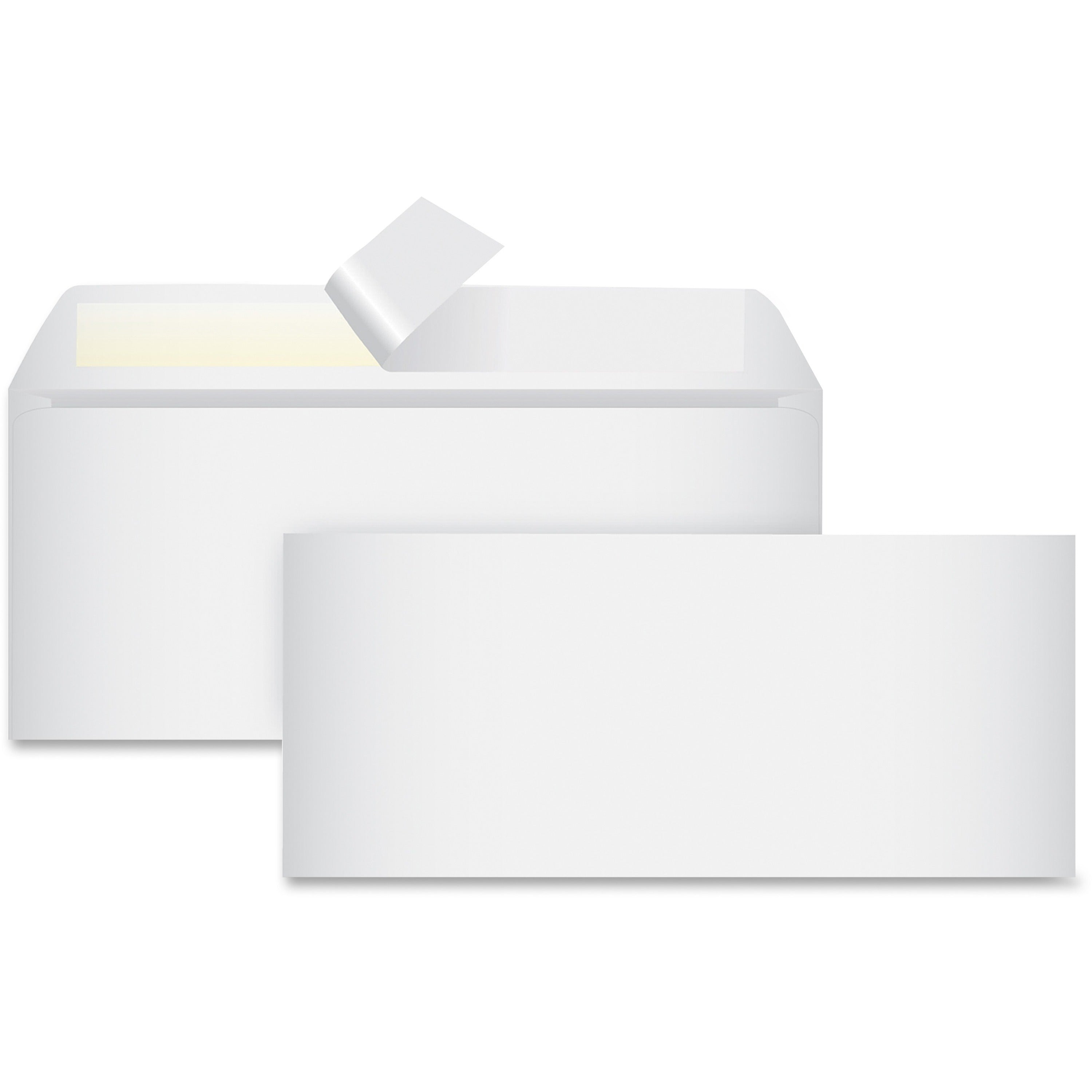 Business - #10 - 4 1/8" Width x 9 1/2" Length - 24 lb - Peel & Seal - White - Wove - 100 / Box