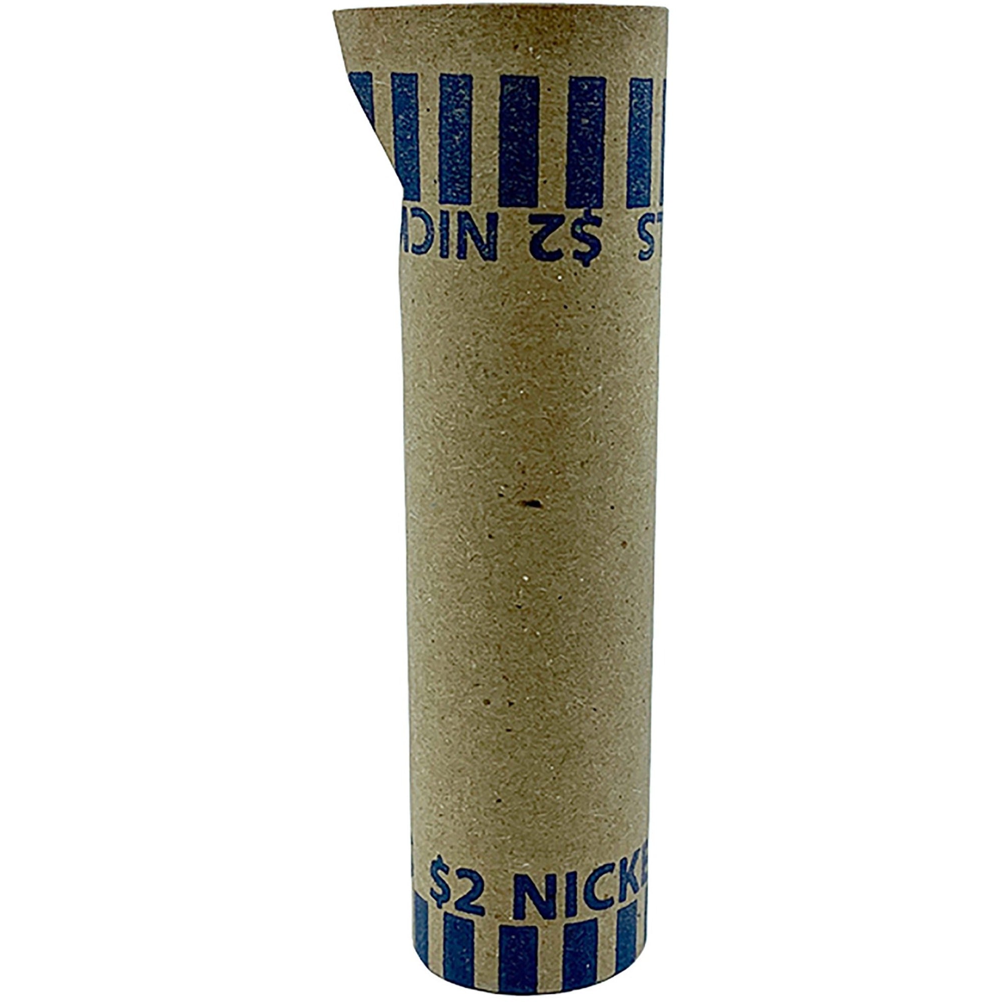 PAP-R Tubular Coin Wraps, 5¢ Denomination, Blue, Durable, Burst Resistant, Crimped, Pre-formed, 57 lb Paper, 1000/Box