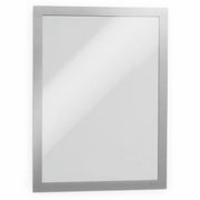 DURABLE Duraframe Magnetic Self-adhesive Frame, 11" x 8.5", Rectangle, Horizontal/Vertical, Dual-sided, Sturdy, Silver, 2/Pack