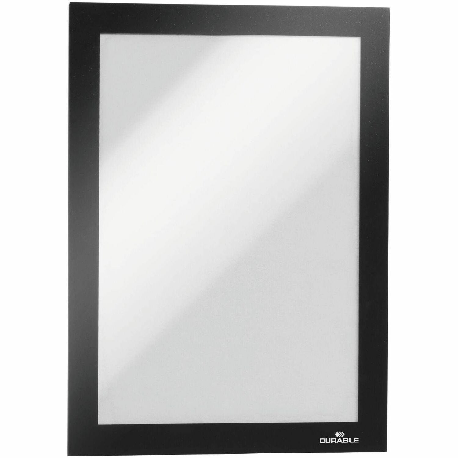 DURABLE Duraframe Half Letter, 8.50" x 5.50", Rectangle, Horizontal/Vertical, Self-adhesive, Magnetic, Dual-sided, Sturdy, Black, 2/Pack