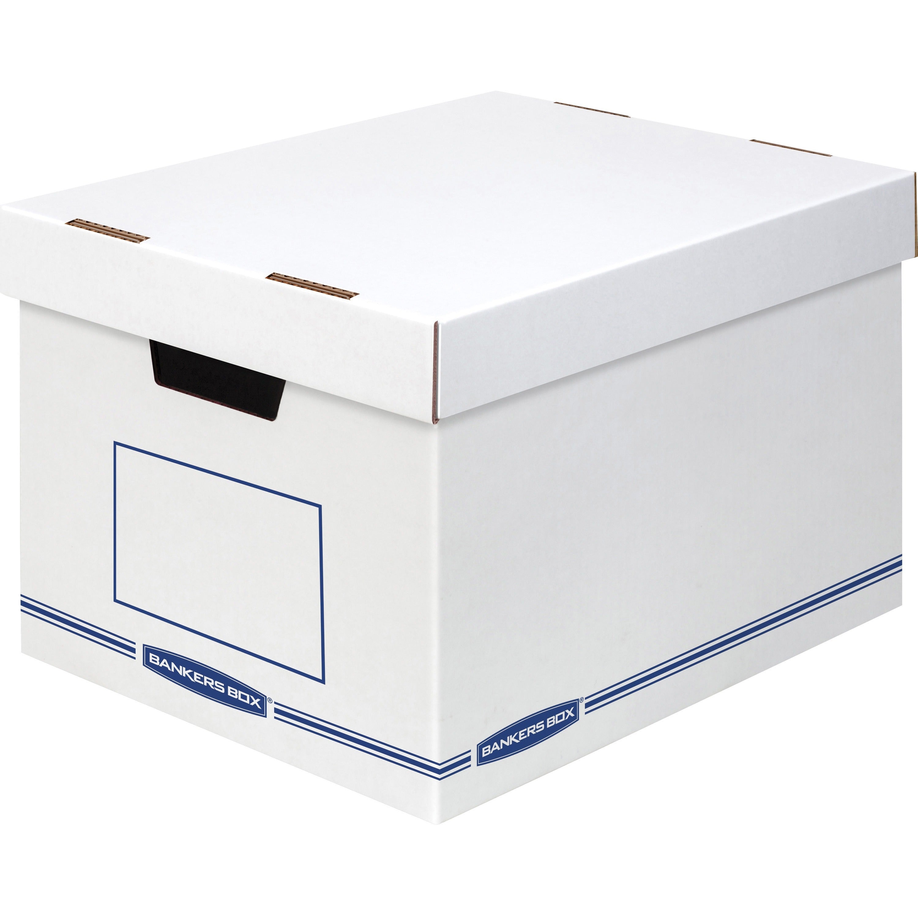 External Dimensions: 12.8" Width x 16.5" Depth x 10.5" Height - Medium Duty - Single/Double Wall - Stackable - White, Blue - For Storage - Recycled - 12 / Carton