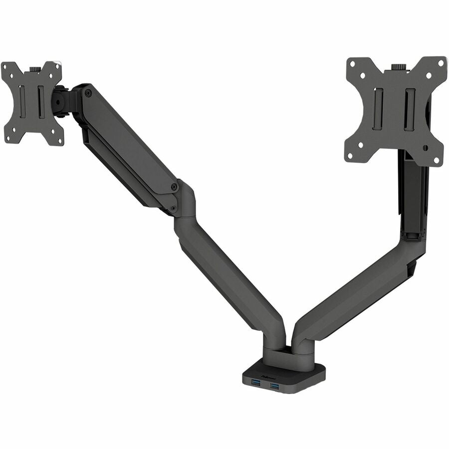 Fellowes Platinum Dual Monitor Arm, Black, Supports 2 Displays up to 46", 40 lb Load Capacity, 1 Each