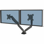 Fellowes Platinum Dual Monitor Arm, Black, Supports 2 Displays up to 46", 40 lb Load Capacity, 1 Each