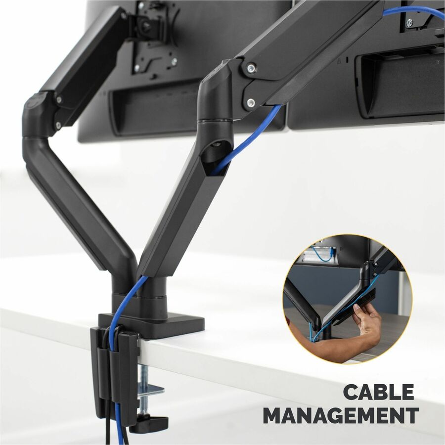Fellowes Platinum Dual Monitor Arm, Black, Supports 2 Displays up to 46", 40 lb Load Capacity, 1 Each