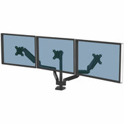 Fellowes Platinum Triple Monitor Arm, Black, Supports 3 Displays up to 90", 60 lb Load Capacity, 1 Each