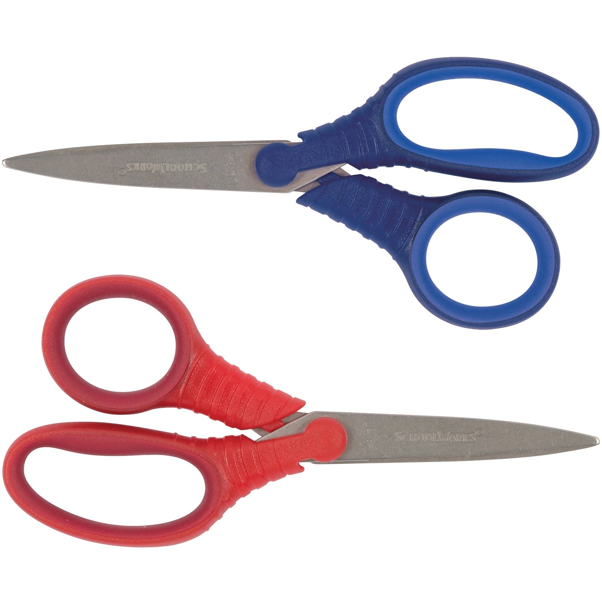 Fiskars Schoolworks 5" Kids Scissors, Pointed Tip, Stainless Steel Blades, Left/Right Handed, Assorted Colors, 1 Pack