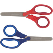 Fiskars Schoolworks 5" Kids Scissors, Blunted Tip, Stainless Steel, Left/Right Handed, Red/Blue, 1 Pack