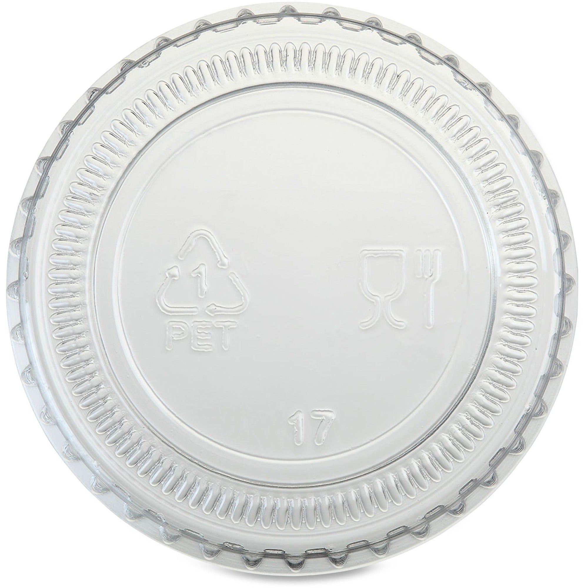 Genuine Joe Portion Cup Lids, Transparent Clear, 50 Lids per Bag, 50 Bags per Carton