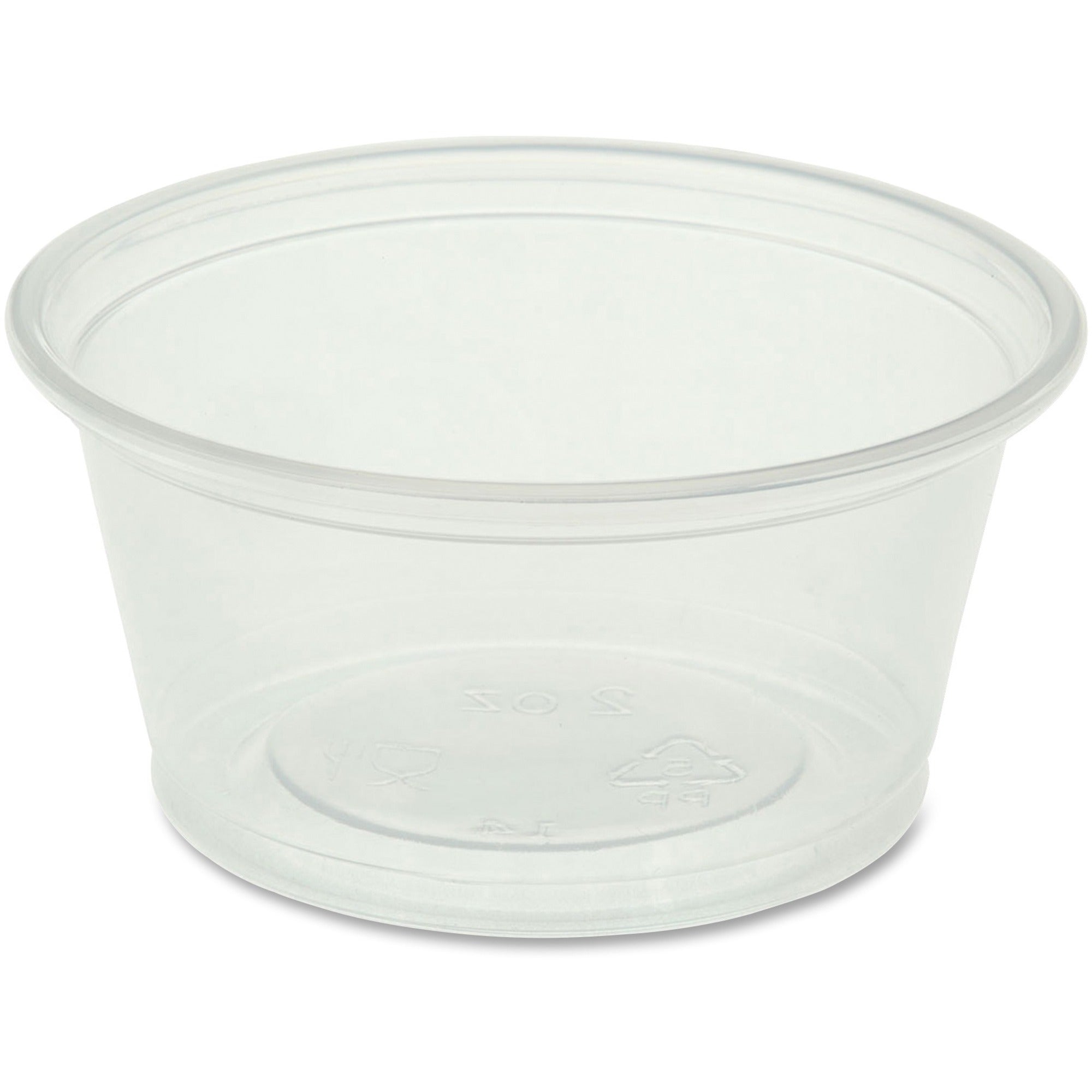 Genuine Joe 2 oz Portion Cups, Clear Polystyrene, 50/Bag, 50/Carton