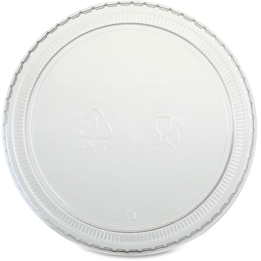 Genuine Joe Portion Cup Lid, 2.9" Diameter, Transparent Clear, 50/Bag, 50/Carton