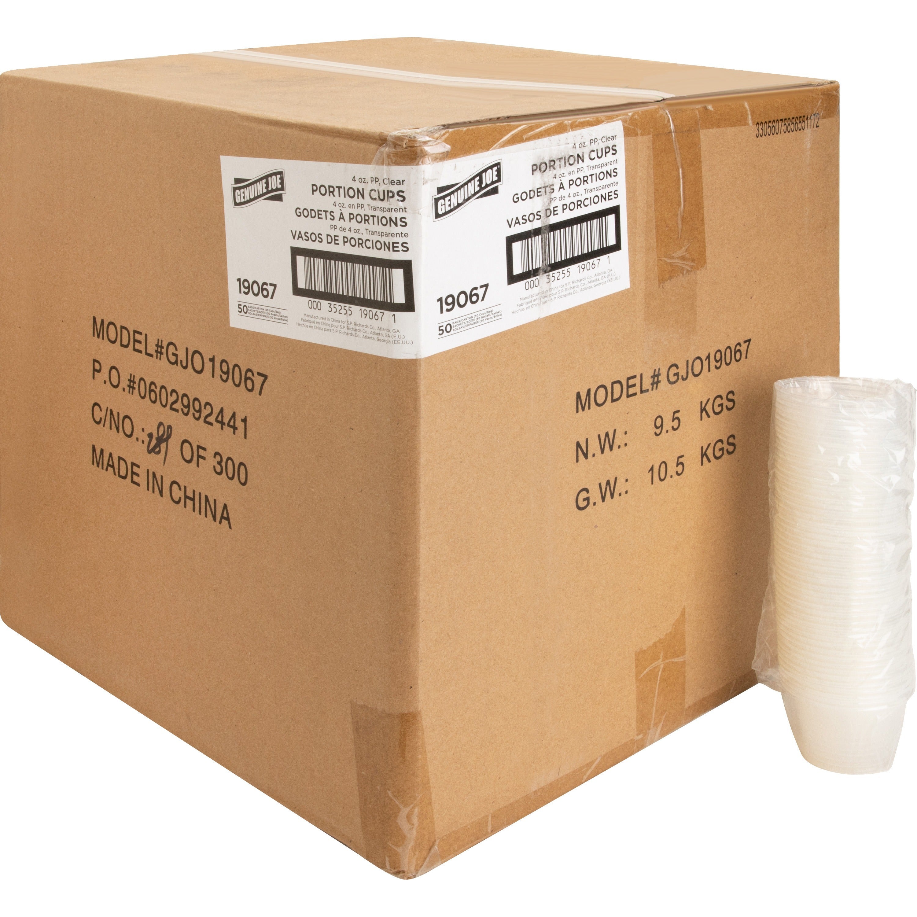 Genuine Joe 4 oz Portion Cups, Clear Polystyrene, 50/Bag, 50/Carton