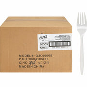 1 Piece(s) - Fork - 1 x Fork - Disposable - White - 1 Carton