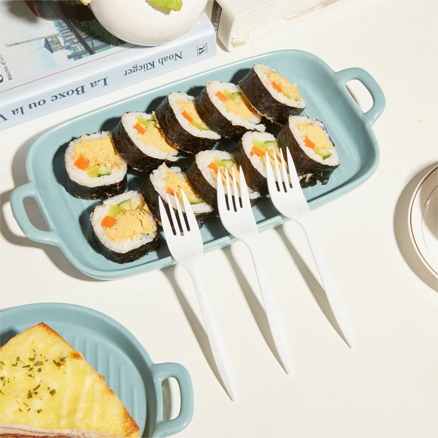 1 Piece(s) - Fork - 1 x Fork - Disposable - White - 1 Carton