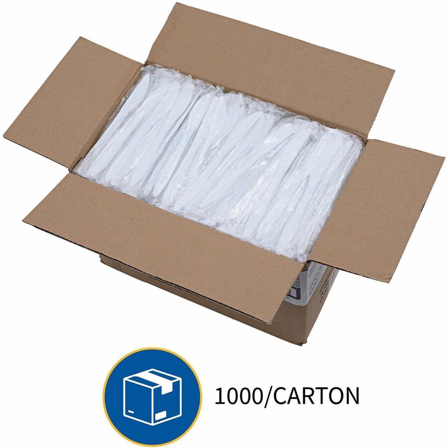 1 Piece(s) - Knife - 1 x Knife - Disposable - White - 1 Carton