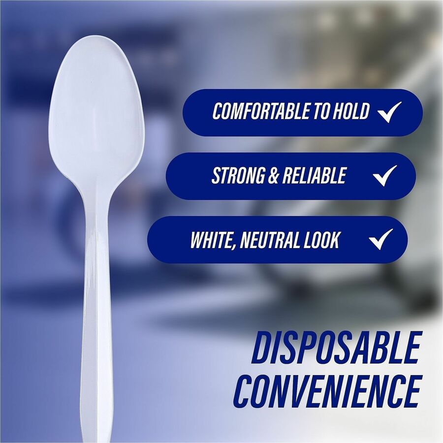 1 Piece(s) - Spoon - 1 x Spoon - Disposable - White - 1 Carton