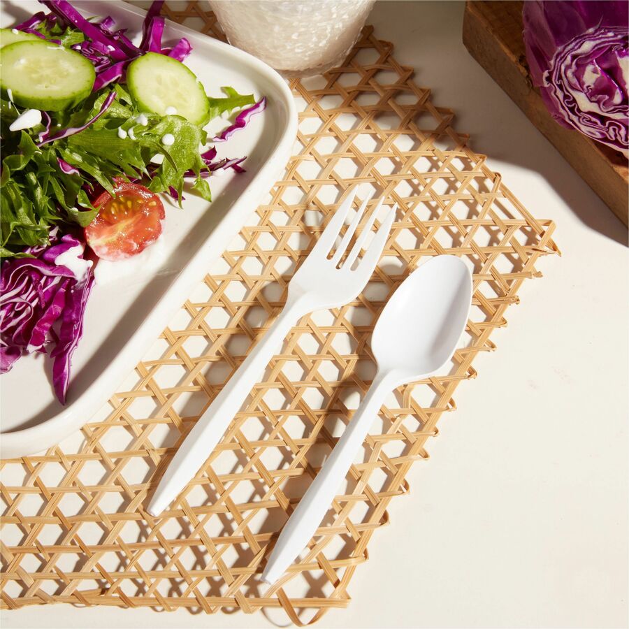 1 Piece(s) - Spoon - 1 x Spoon - Disposable - White - 1 Carton