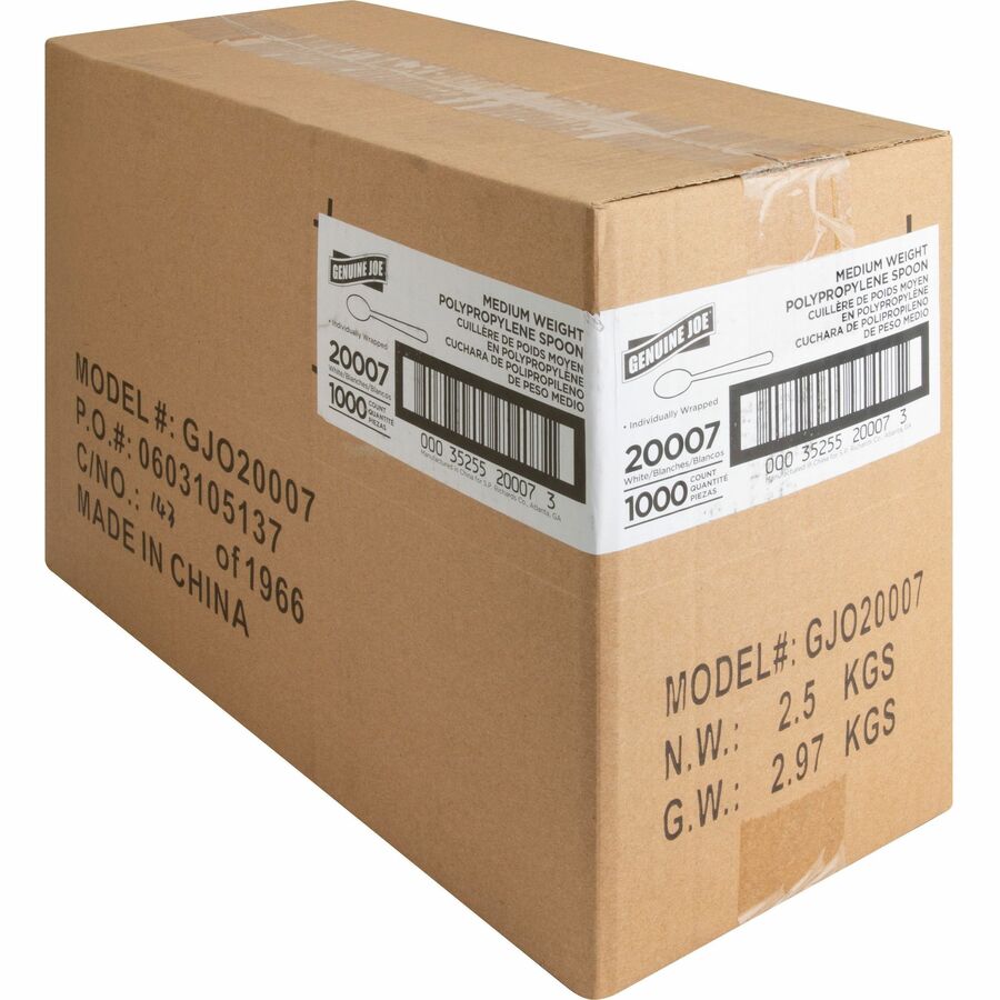 1 Piece(s) - Spoon - 1 x Spoon - Disposable - White - 1 Carton