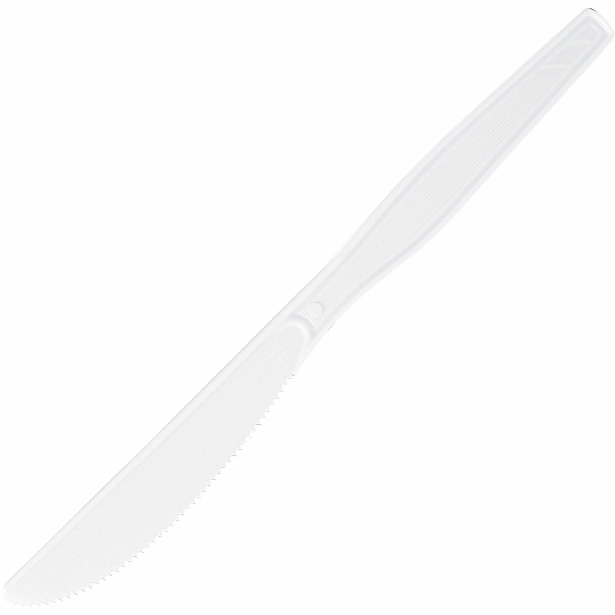 Genuine Joe Heavyweight Disposable Knife, White, 1 Piece, 1 Carton