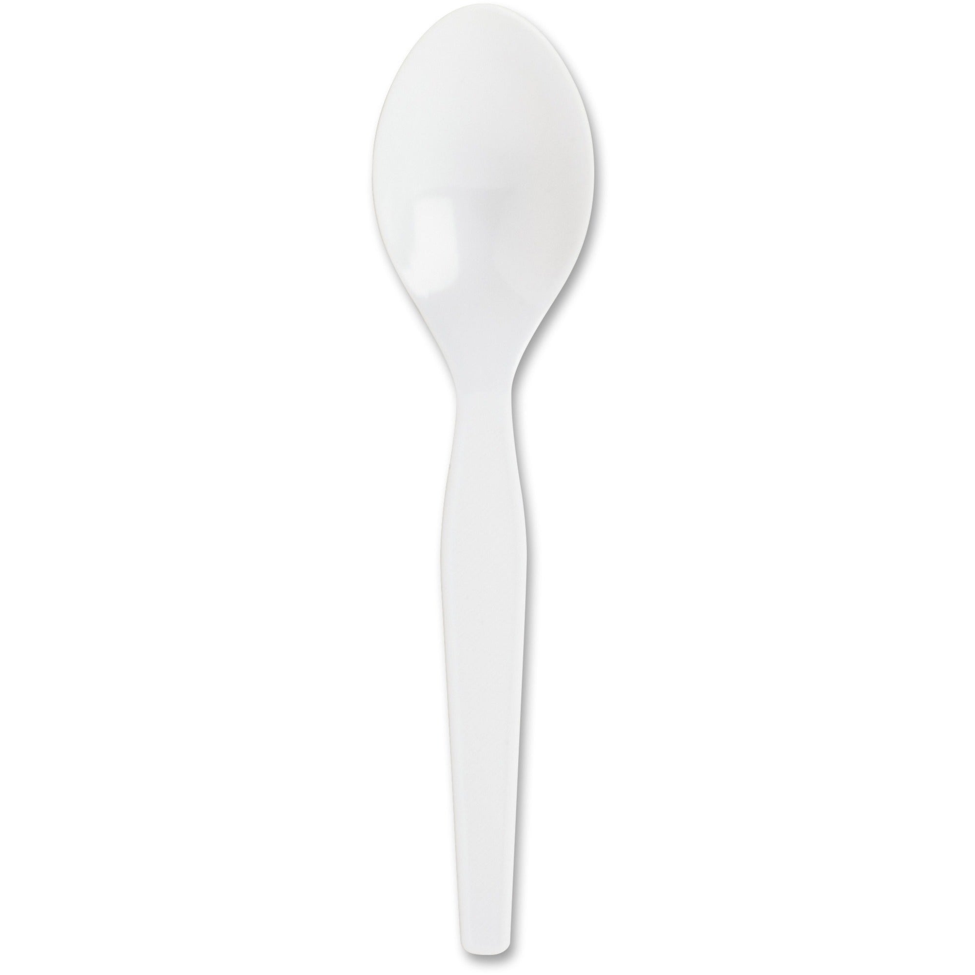Genuine Joe Heavyweight Disposable Spoon, White, 1 Piece, 1 Carton