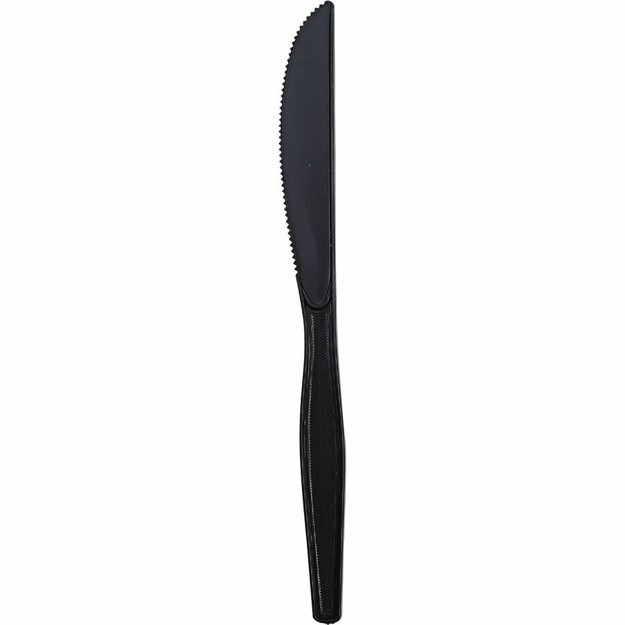 1 Piece(s) - Knife - 1 x Knife - Disposable - Textured - Black - 1 Carton