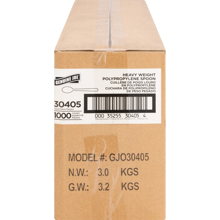 1 Piece(s) - Spoon - 1 x Spoon - Disposable - Textured - Black - 1 Carton