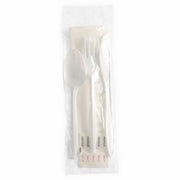 250 Piece(s) - Cutlery Set - 1 x Spoon - 1 x Fork - 1 x Knife - Disposable - Polypropylene - White - 1 Carton