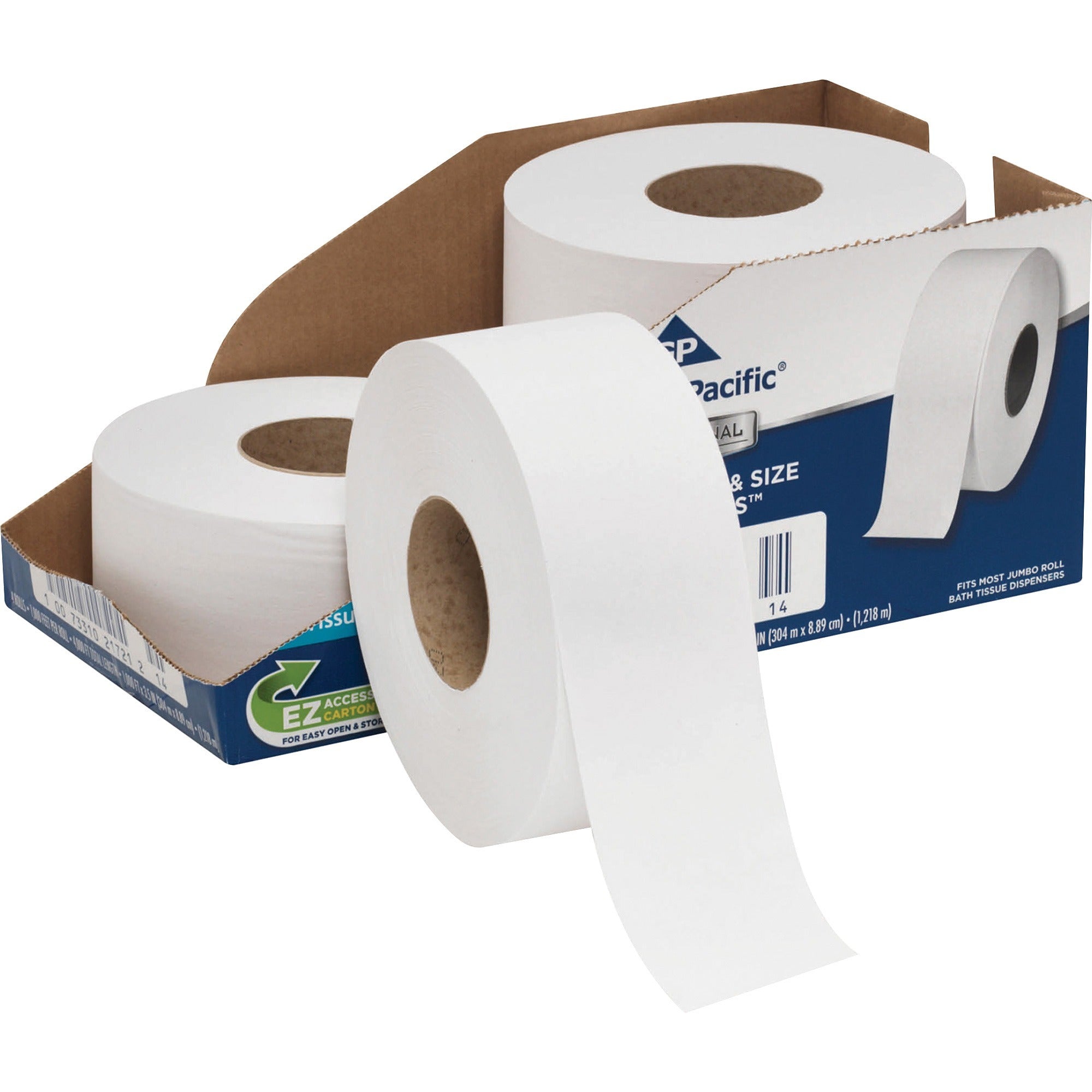 2 Ply - 3.50" Width x 1000 ft Length - 9" Roll Diameter - White - 4 / Carton