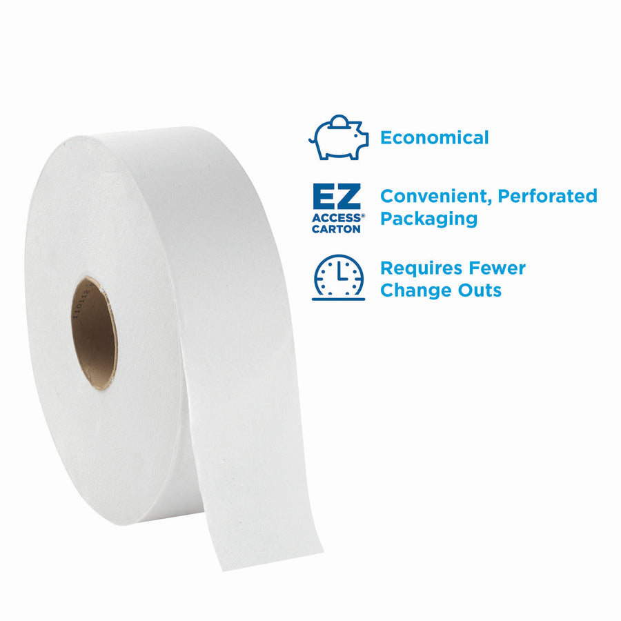 2 Ply - 3.50" Width x 1000 ft Length - 9" Roll Diameter - White - 4 / Carton