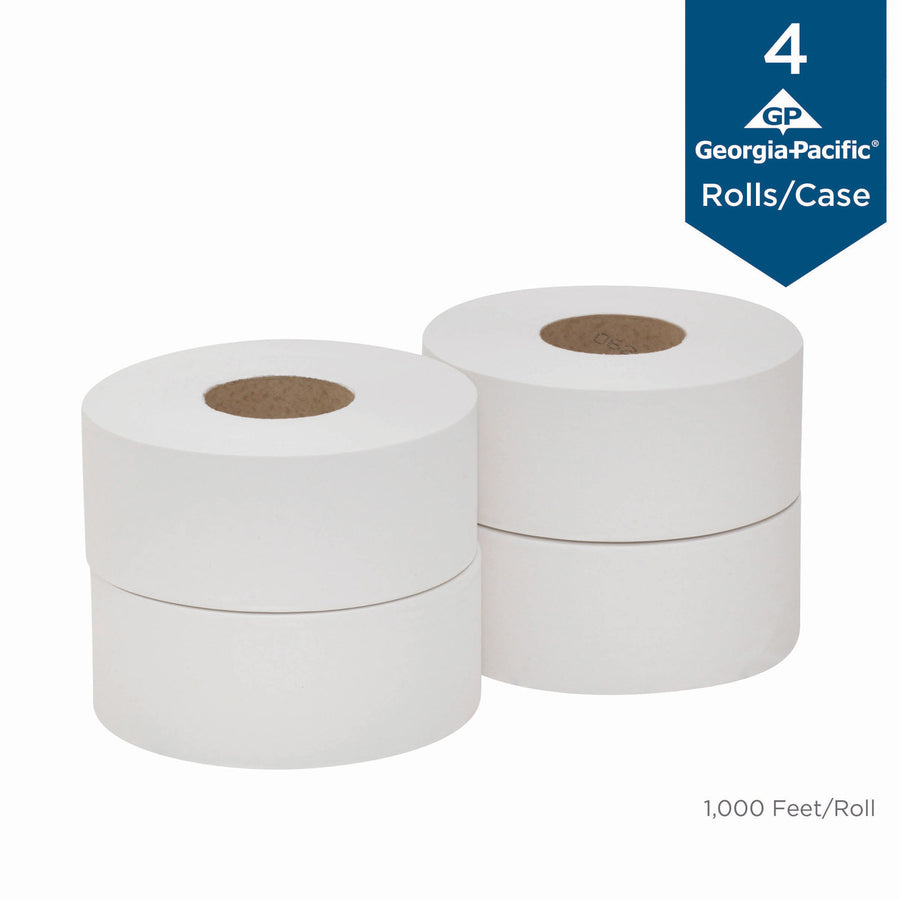 2 Ply - 3.50" Width x 1000 ft Length - 9" Roll Diameter - White - 4 / Carton