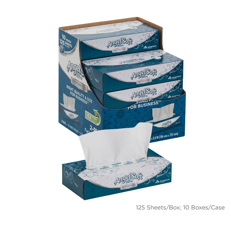 2 Ply - 7.40" Width x 8.80" Length - White - 125/Box - 10 / Carton