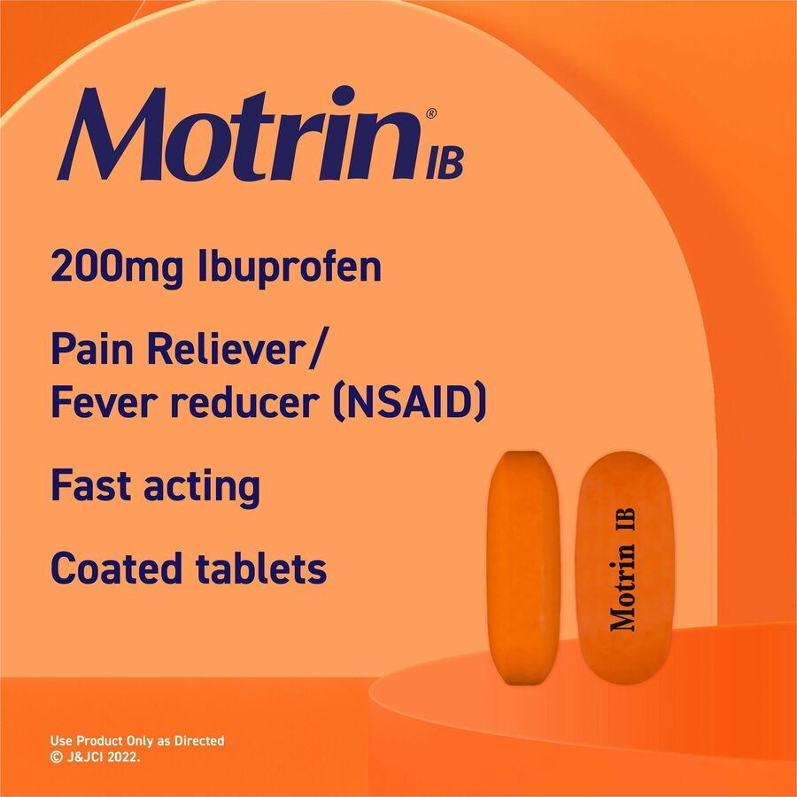 Motrin IB Ibuprofen Tablets, 200mg, 100 Tablets per Box