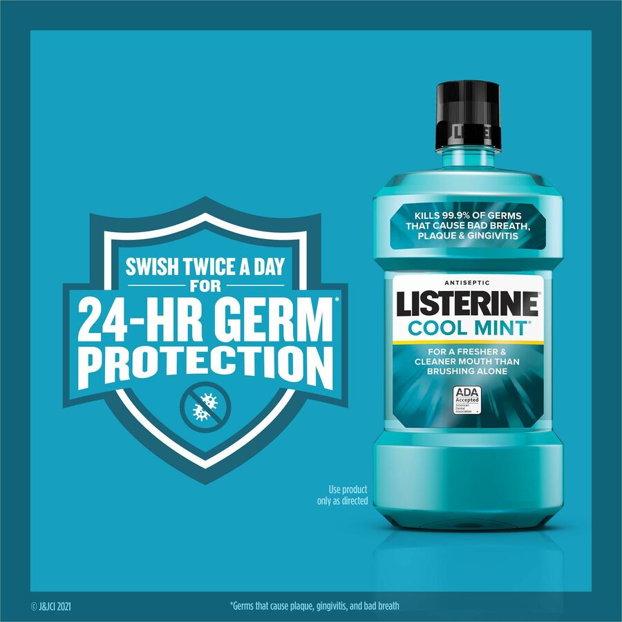 LISTERINE Cool Mint Antiseptic Mouthwash, Mint Flavor, 1.59 Quart, 1 Each