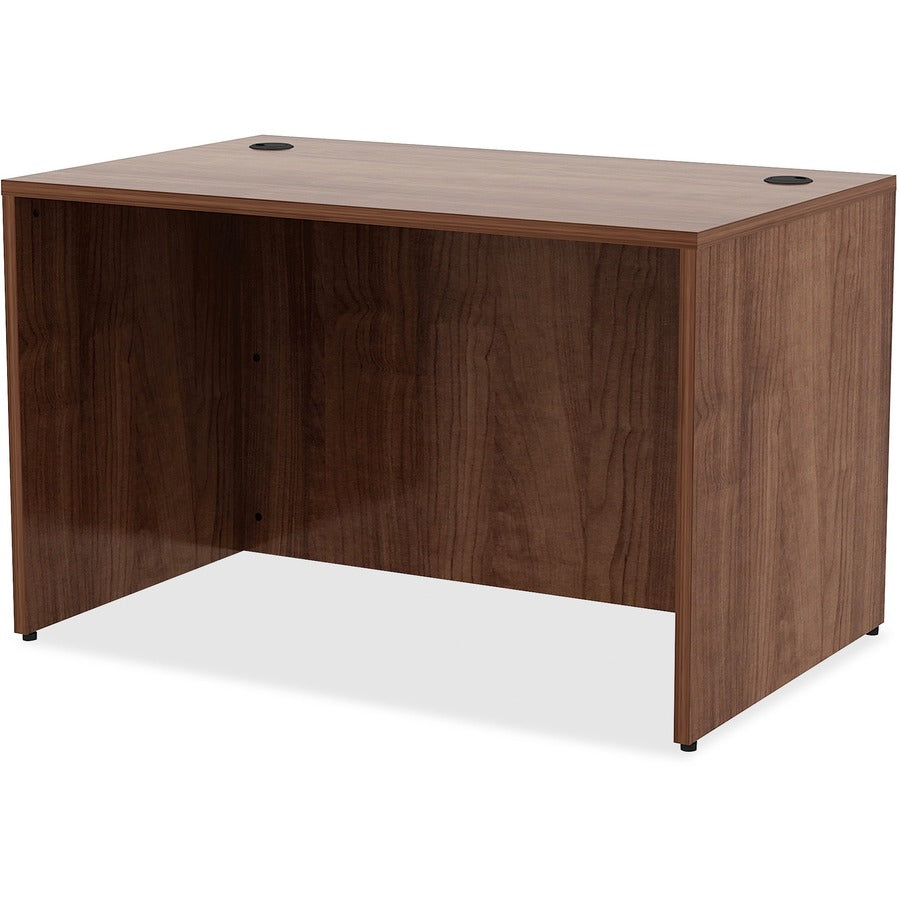 Lorell Essentials Series Rectangular Desk Shell, 29.5"H x 48"W x 30"D, Metal, Walnut Laminate, 1 Each