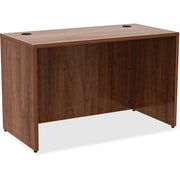 Lorell Essentials Series Rectangular Desk Shell, Walnut Laminate, Metal, 29.5"H x 48"W x 24"D, Adjustable Glide, Lockable, Floor Glide, 1 Each
