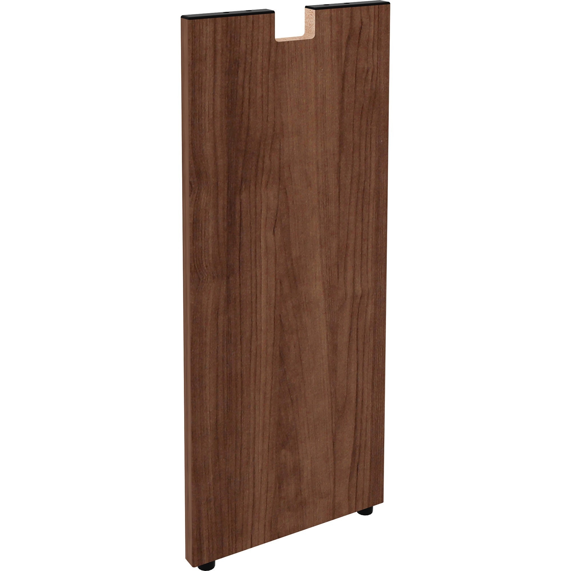 Lorell Essentials Series Credenza Half Leg, Metal, Walnut Laminate Finish, 28.5" H x 12" W x 1" D, 1 Each
