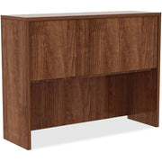 Lorell Essentials Series Stack-on Hutch with Doors, Walnut Laminate, Metal, 36"H x 48"W x 15"D, 1 Each