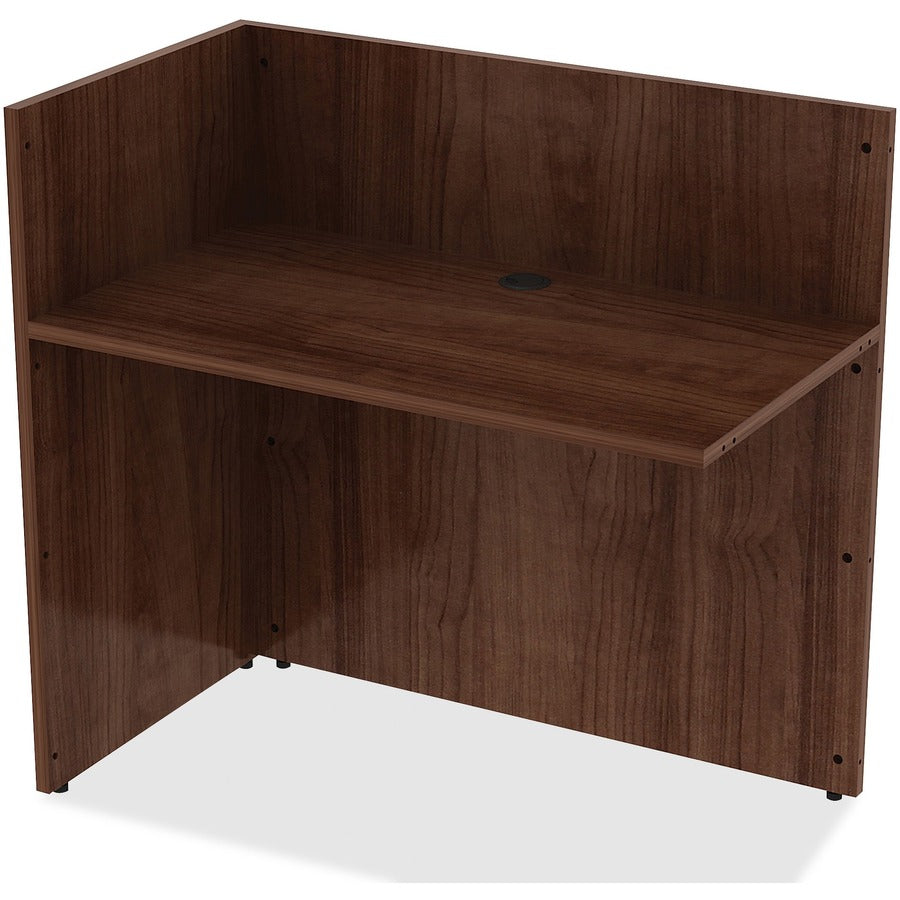 Lorell Essentials Series Reception Return, Walnut Laminate, 41.5"H x 42"W x 24"D, 1 Each