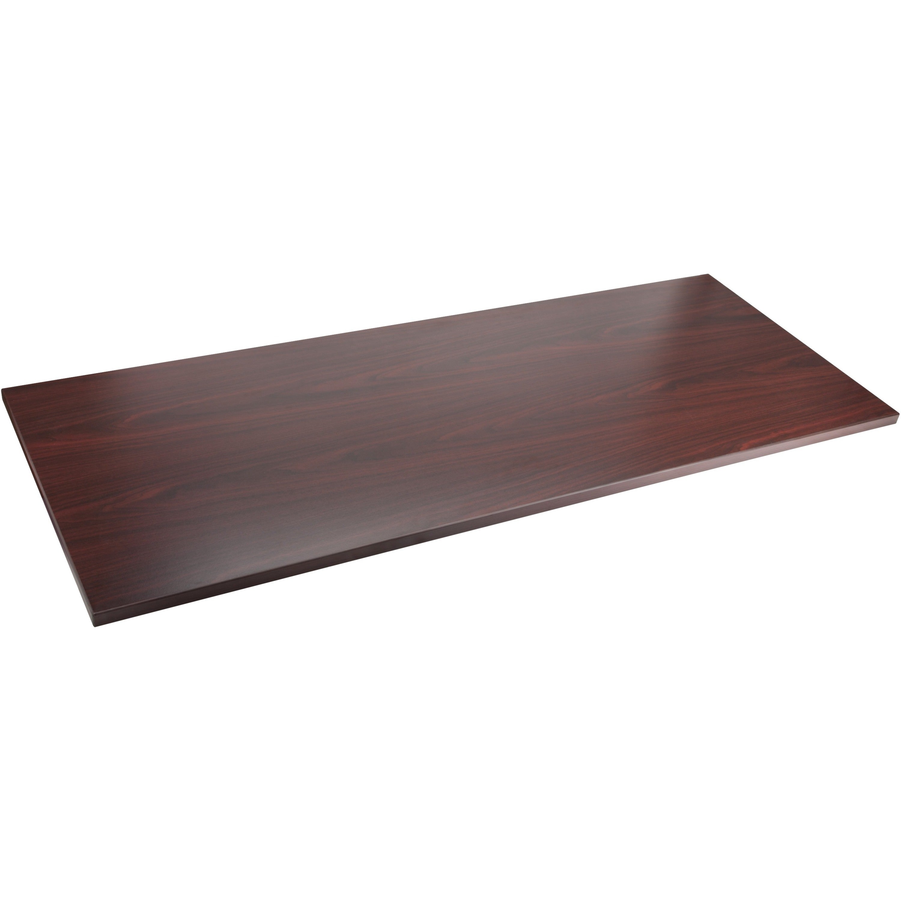 Lorell Relevance Series Tabletop, Rectangle, Height Adjustable, 72" W x 30" D x 1" Thick, Mahogany Laminate, Contemporary Style, 1 Each